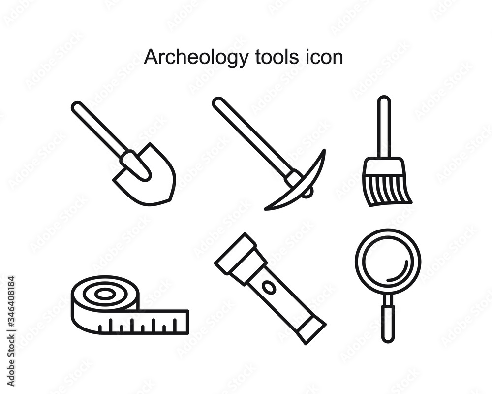 Fototapeta premium Archeology Tools symbol icon
