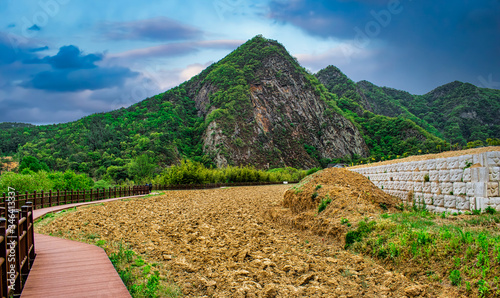 A scenic view of Wolyubong Peak in Yeongdong County, South Korea.  photo