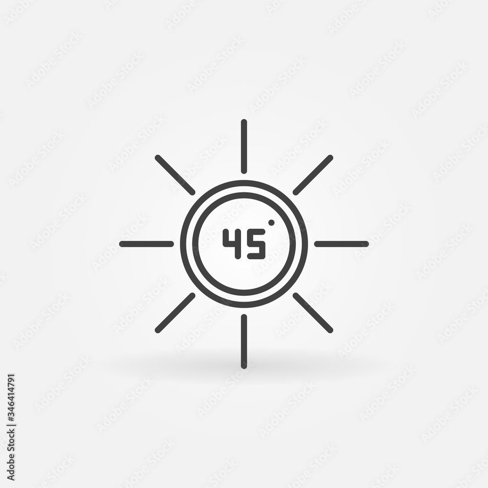 45 degrees outline vector concept simple icon or design element 45 degrees outline vector concept simple icon or design element