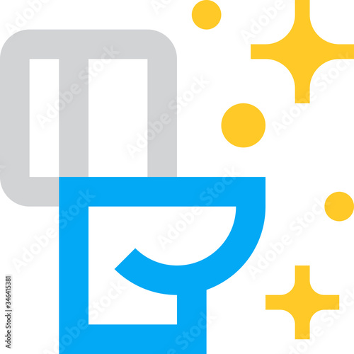 Toilet, shine, bowl, cleanup vector icon
