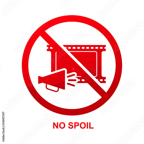 No spoil sign isolated on white background vector illustration.