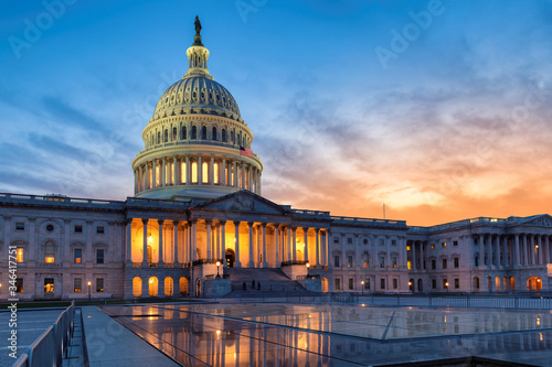 US Capitol building at sunset, Washington DC, USA. photo