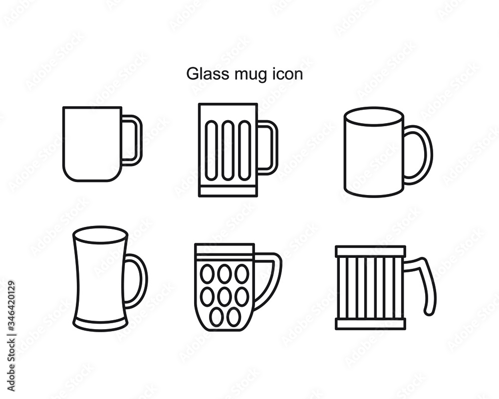 Glass mug icon clour vector Glass mug icon clour vector