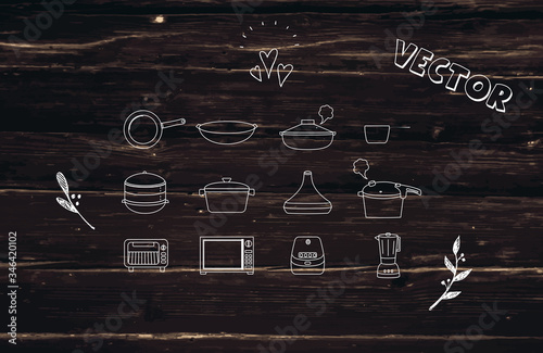 kitchen Illustration Line Art