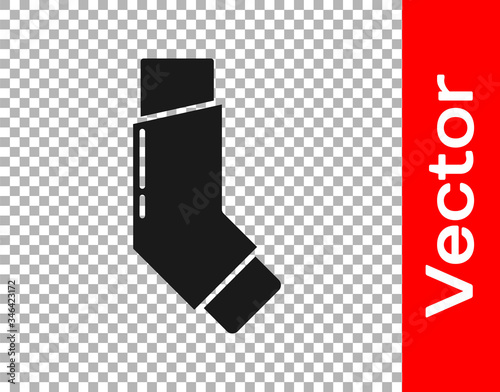 Black Inhaler icon isolated on transparent background. Breather for cough relief, inhalation, allergic patient. Vector Illustration