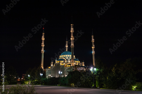 blue mosque at night