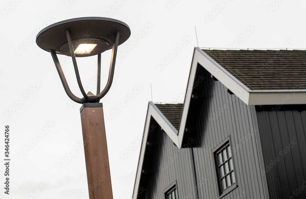 Lamp posts at Batavia City. Shopping centre. Lelystad Netherlands. Batavia stad. 