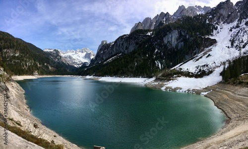 lake in the mountains, Austrian Alps, Dachstein, Gosau