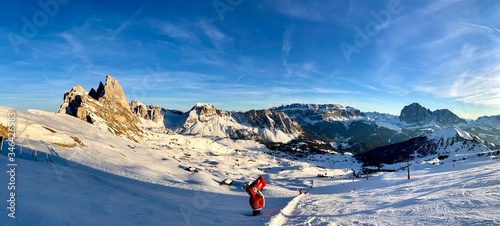ski resort in the alps, Dolomites, Italy