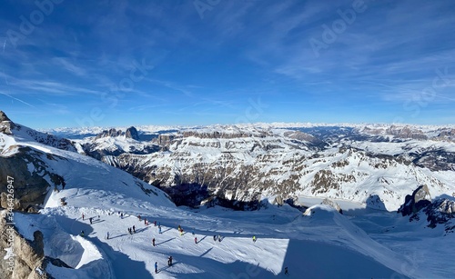 Marmolada ski resort in the Dolomites, Alps