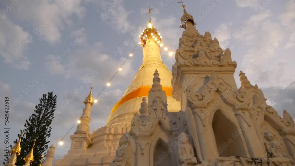 Beautiful and Elegant Phra That Doi Kong Mu, Famous Tourist Attraction In Mae Hong Son Province, Thailand Beautiful and Elegant Phra That Doi Kong Mu, Famous Tourist Attraction In Mae Hong Son Province, Thailand