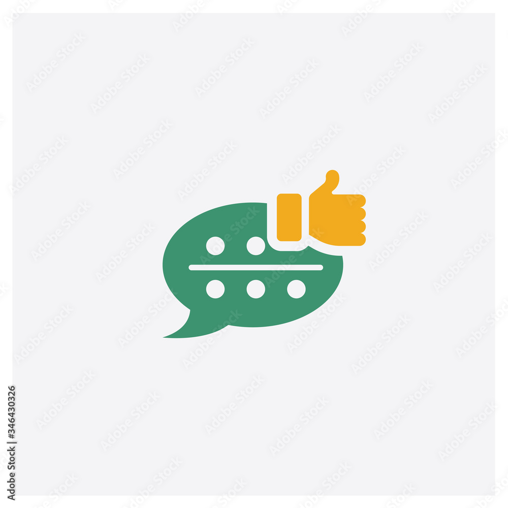 Fototapeta premium Chat concept 2 colored icon. Isolated orange and green Chat vector symbol design. Can be used for web and mobile UI/UX