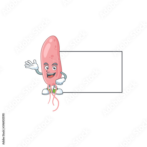 An image of vibrio cholerae with board mascot design style