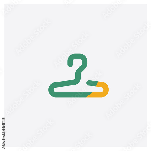 Fototapeta Naklejka Na Ścianę i Meble -  Hanger concept 2 colored icon. Isolated orange and green Hanger vector symbol design. Can be used for web and mobile UI/UX