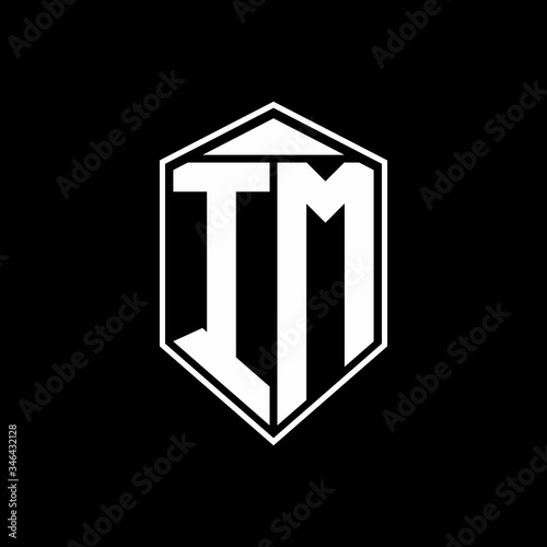 IM logo monogram with emblem shape combination tringle on top design template
