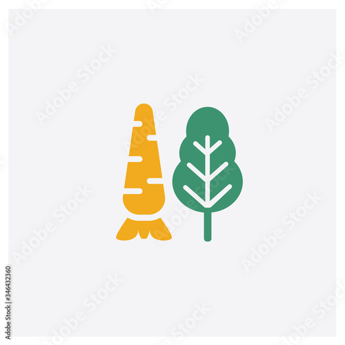 Vegetables concept 2 colored icon. Isolated orange and green Vegetables vector symbol design. Can be used for web and mobile UI/UX