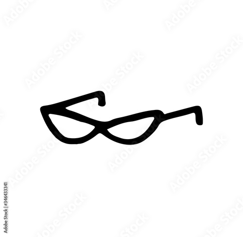 
Sunglasses, eye protection. Optical accessory. Sun protection. Vector illustration in doodle style. Isolate on a white background.