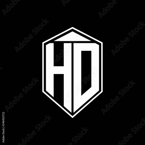 HD logo monogram with emblem shape combination tringle on top design template