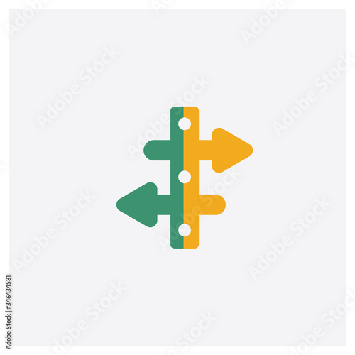   concept 2 colored icon. Isolated orange and green   vector symbol design. Can be used for web and mobile UI/UX