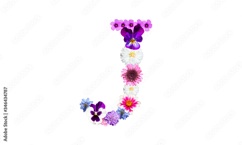 花文字（花のフォント）、アルファベットのJ