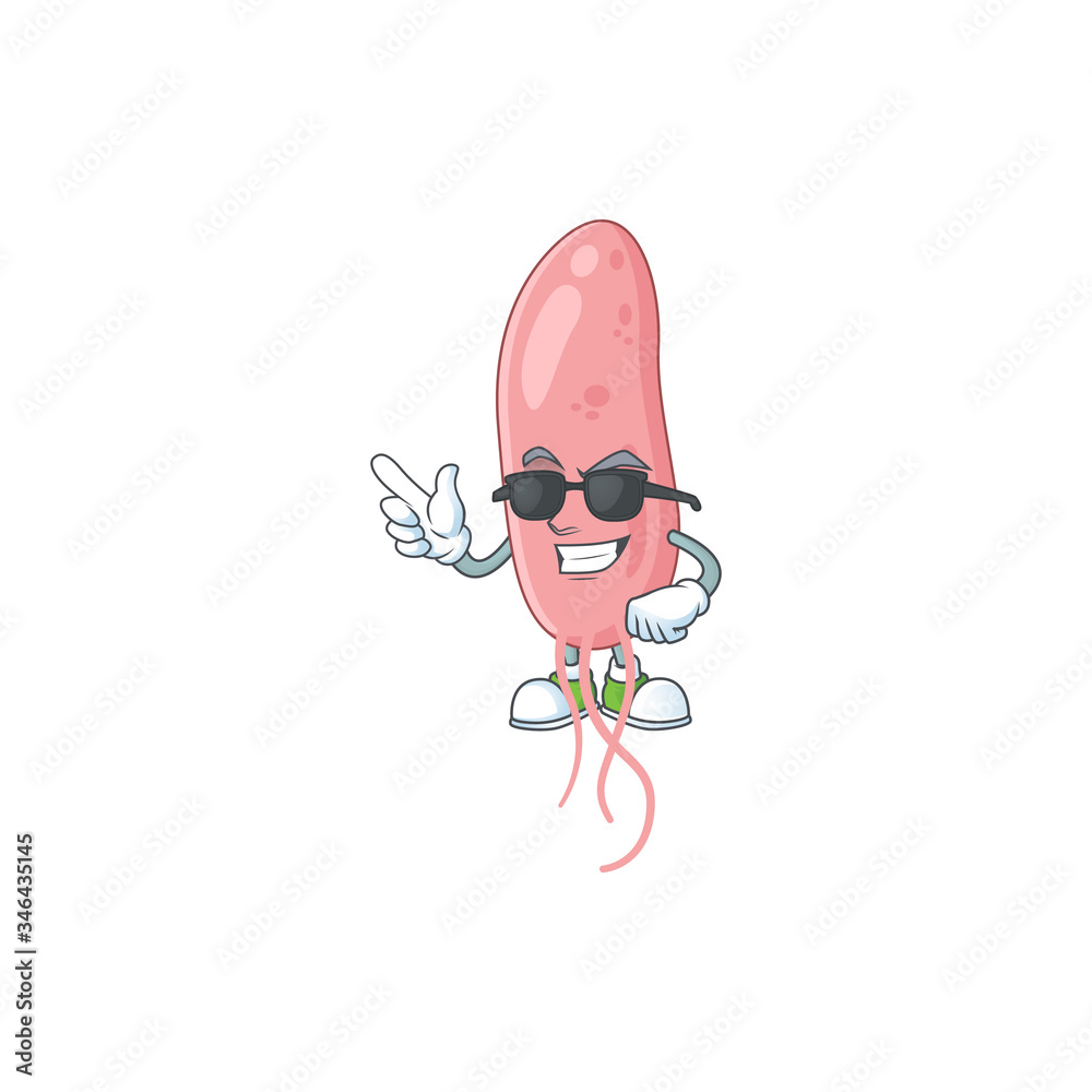 Super cute vibrio cholerae cartoon character wearing black glasses Super cute vibrio cholerae cartoon character wearing black glasses