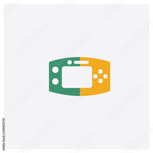 Console concept 2 colored icon. Isolated orange and green Console vector symbol design. Can be used for web and mobile UI/UX