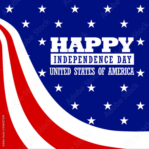 Vector illustration of Independence Day of the United States with national flag background good for greeting card or poster elements