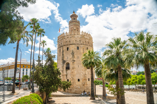 The Torre del Oro - historical landmark from XIII century in Seville, Andalusia, Spain