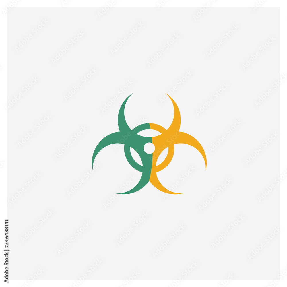 Nuclear energy concept 2 colored icon. Isolated orange and green Nuclear energy vector symbol design. Can be used for web and mobile UI/UX