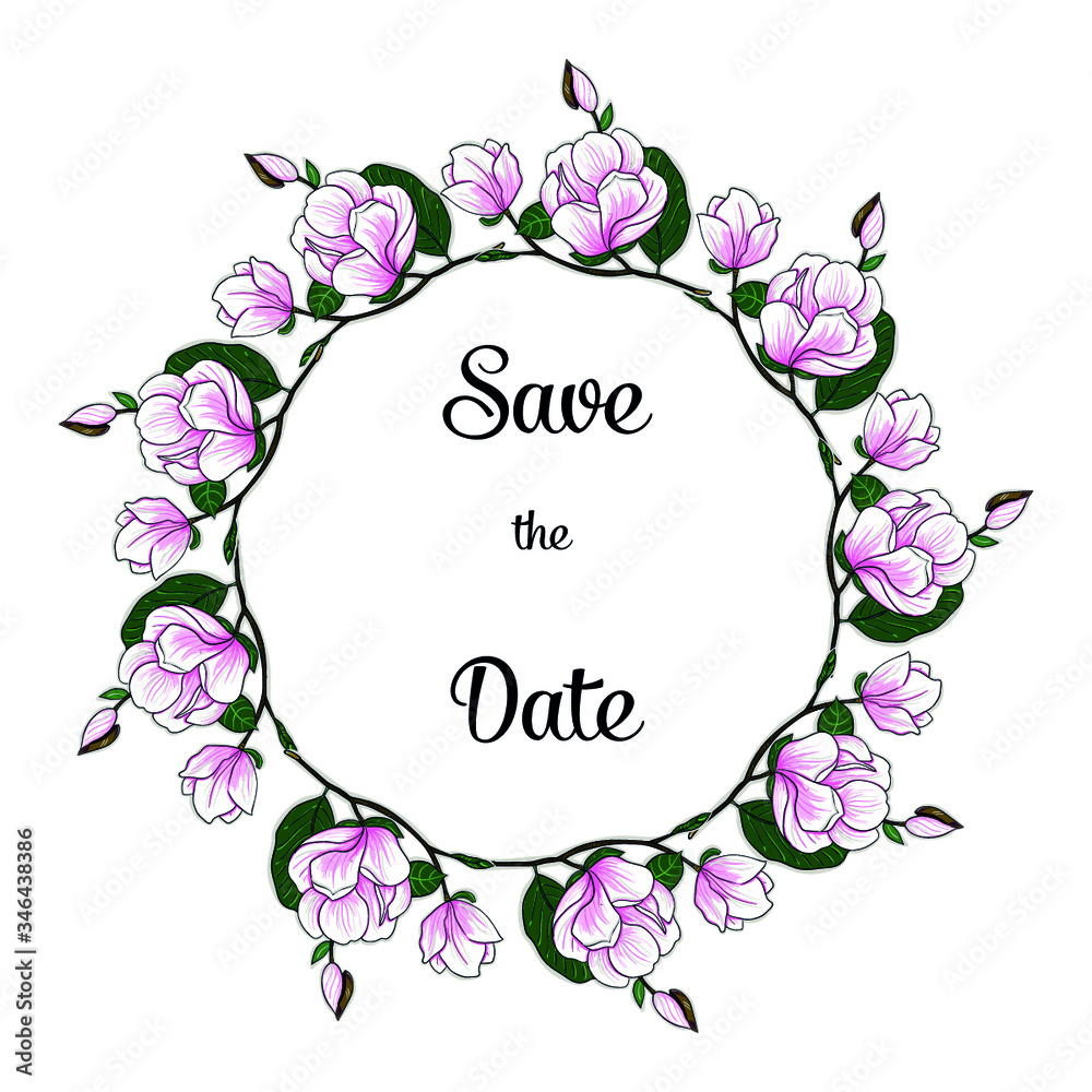 Wedding invitations with magnolia