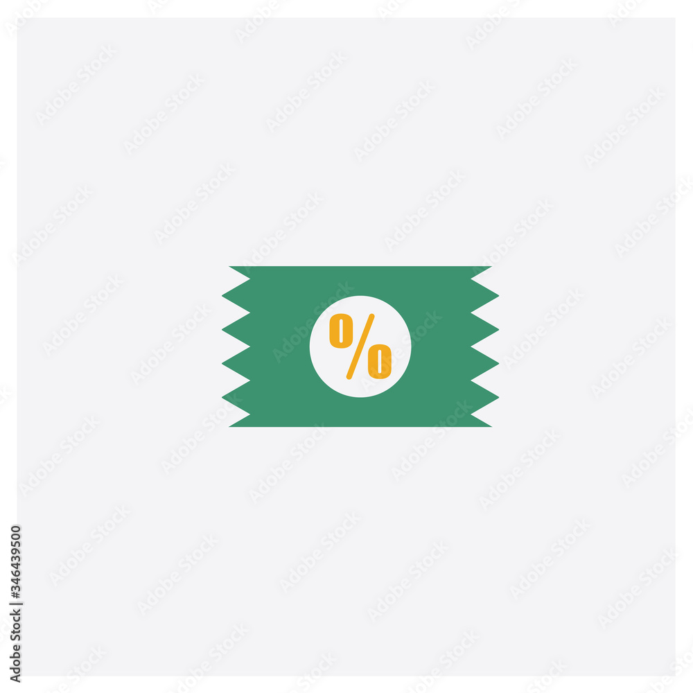 Discount concept 2 colored icon. Isolated orange and green Discount vector symbol design. Can be used for web and mobile UI/UX