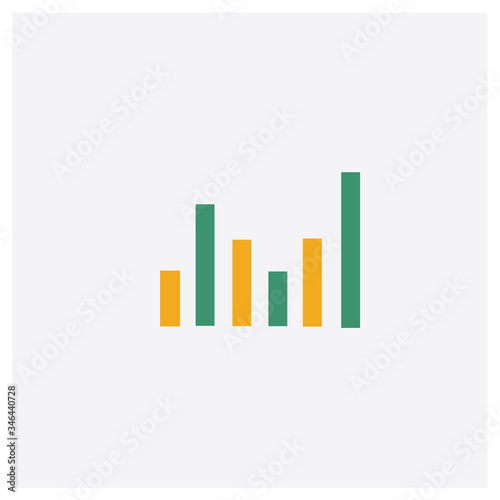 Sound waves concept 2 colored icon. Isolated orange and green Sound waves vector symbol design. Can be used for web and mobile UI UX