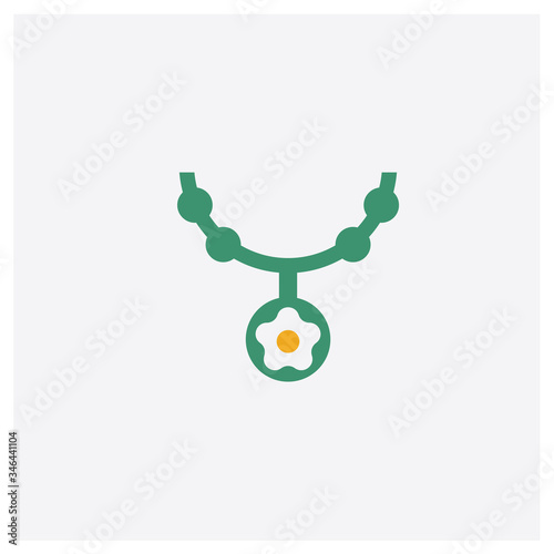 Amulet concept 2 colored icon. Isolated orange and green Amulet vector symbol design. Can be used for web and mobile UI/UX