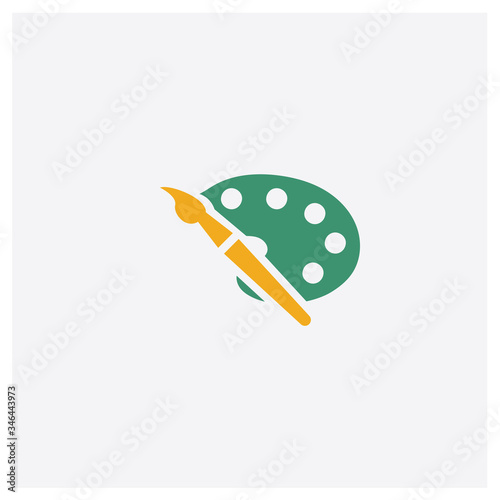 Color palette concept 2 colored icon. Isolated orange and green Color palette vector symbol design. Can be used for web and mobile UI/UX