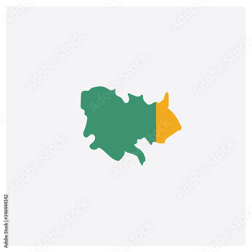 Cambodia map concept 2 colored icon. Isolated orange and green Cambodia map vector symbol design. Can be used for web and mobile UI/UX