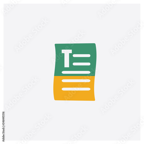 Text format concept 2 colored icon. Isolated orange and green Text format vector symbol design. Can be used for web and mobile UI/UX