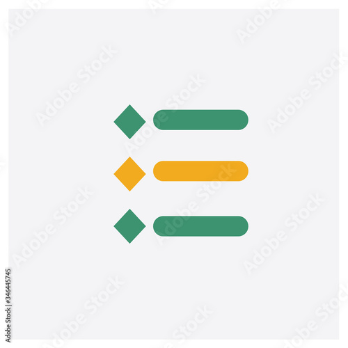 Priority concept 2 colored icon. Isolated orange and green Priority vector symbol design. Can be used for web and mobile UI/UX