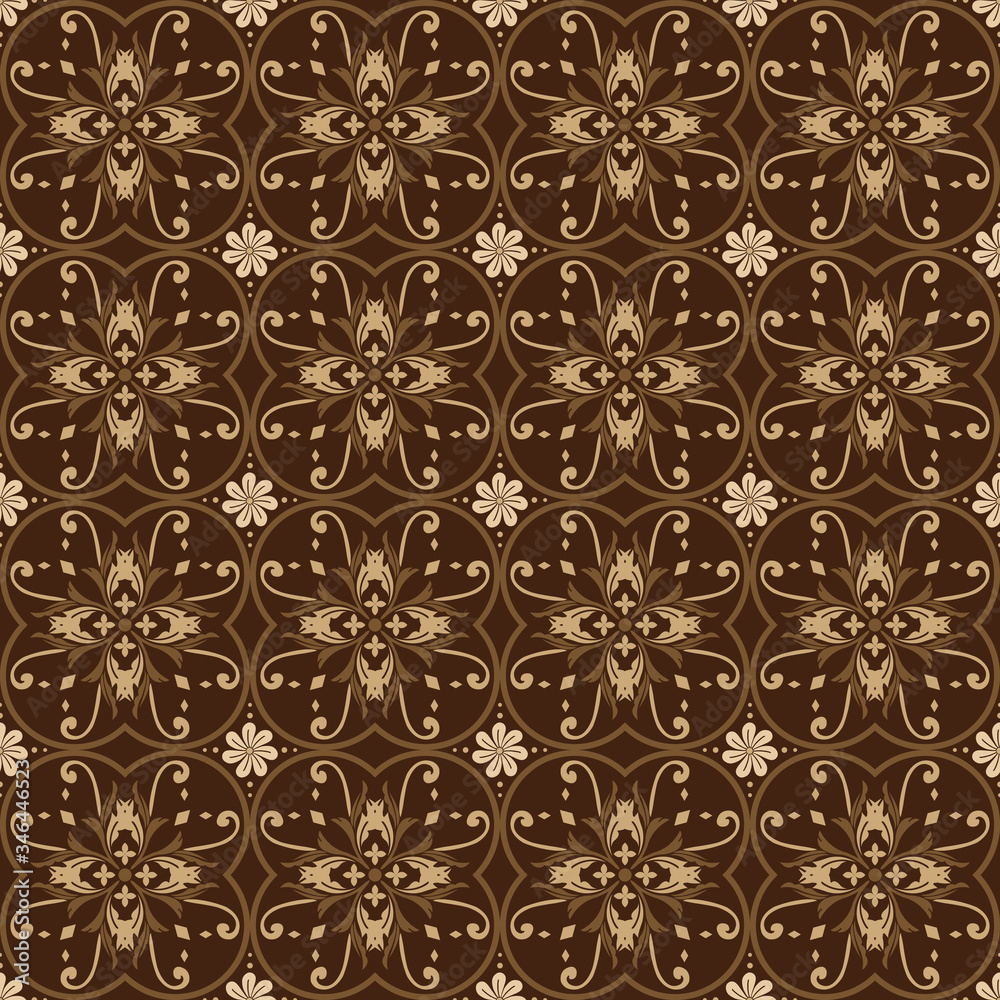 Simple motifs of Indonesian batik with soft brown color Simple motifs of Indonesian batik with soft brown color