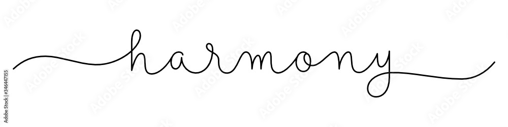 HARMONY black vector monoline calligraphy banner with swashes HARMONY black vector monoline calligraphy banner with swashes
