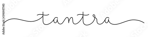 TANTRA black vector monoline calligraphy banner with swashes