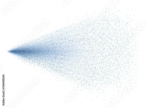 Water spray effect isolated on white background. Realistic fountain, air freshener, shower splash pattern. Vector mist or fog particles stream template