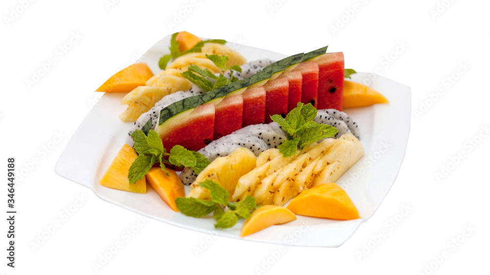 fruit plate isolated on white fruit plate isolated on white