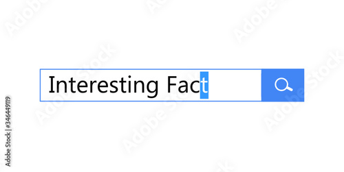 Search query in search bar for browser, template for site is an interesting fact and did you know, question bar, panel, window, vector illustration.