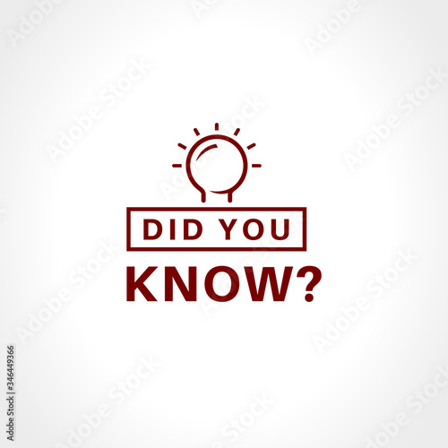lightbulb with question did you know icon, ask you banner, information sign, vector illustration on white background