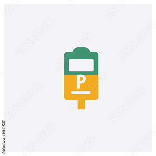 Parking meter concept 2 colored icon. Isolated orange and green Parking meter vector symbol design. Can be used for web and mobile UI/UX