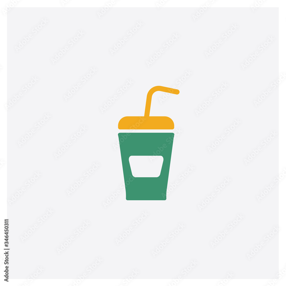 Drink with straw concept 2 colored icon. Isolated orange and green Drink with straw vector symbol design. Can be used for web and mobile UI/UX Drink with straw concept 2 colored icon. Isolated orange and green Drink with straw vector symbol design. Can be used for web and mobile UI/UX