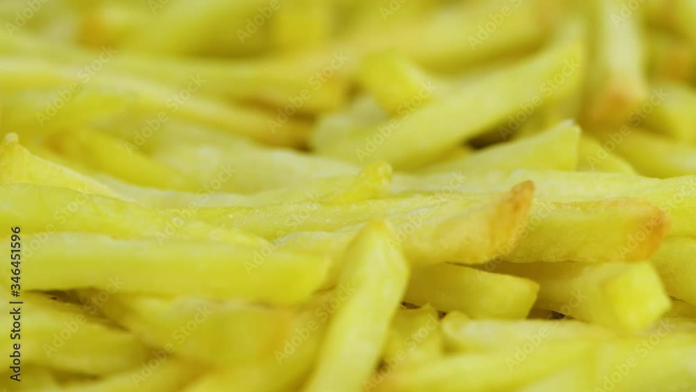 Rotating plate with crispy French Fries (seamless loopable) Rotating plate with crispy French Fries (seamless loopable)