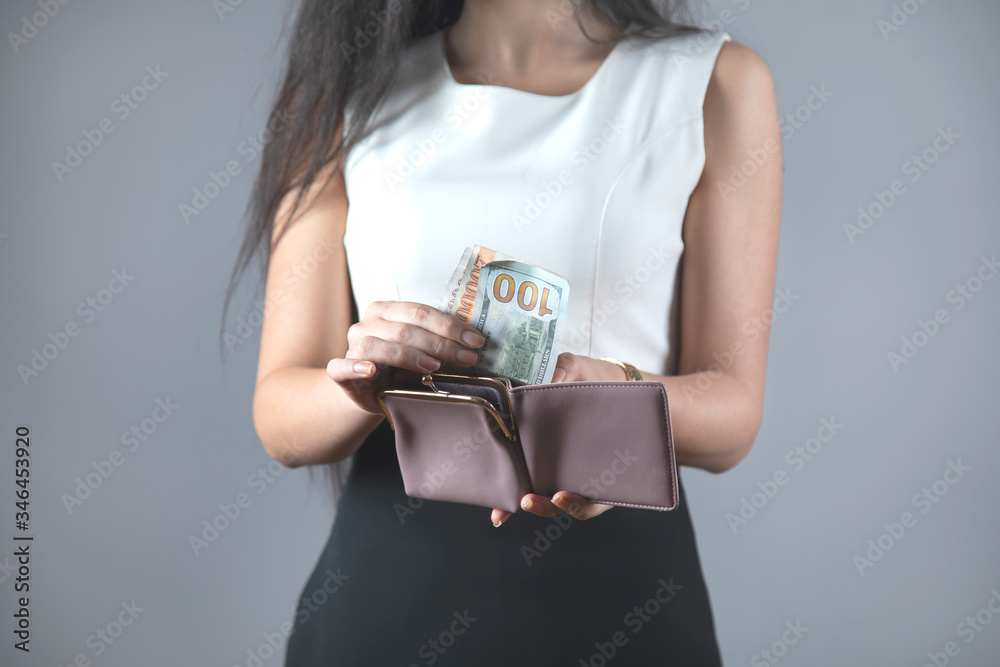 woman hand money and wallet woman hand money and wallet