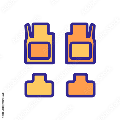 covering car mats with thrust bearings icon vector. covering car mats with thrust bearings sign. color symbol illustration