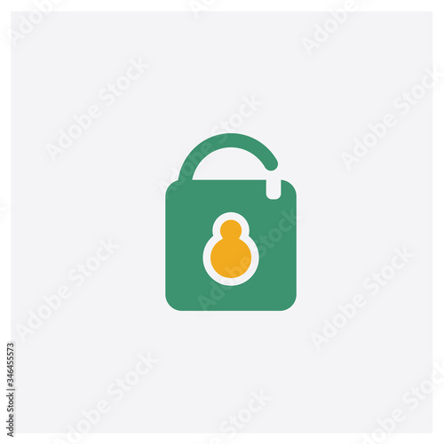 Unblocked concept 2 colored icon. Isolated orange and green Unblocked vector symbol design. Can be used for web and mobile UI/UX